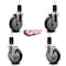 Service Caster 5'' Black Poly Wheel Swivel 1-5/8'' Expanding Stem Caster Set 2 Brakes, 4PK SCC-EX20S514-PPUB-BLK-2-TLB-2-158 - alternate 2